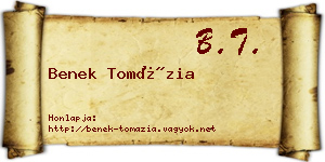 Benek Tomázia névjegykártya
